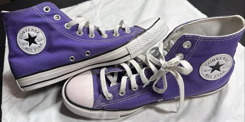Converse Chuck Taylor All Star Hi Purple Canvas Sneakers Mens 9 Womens 11